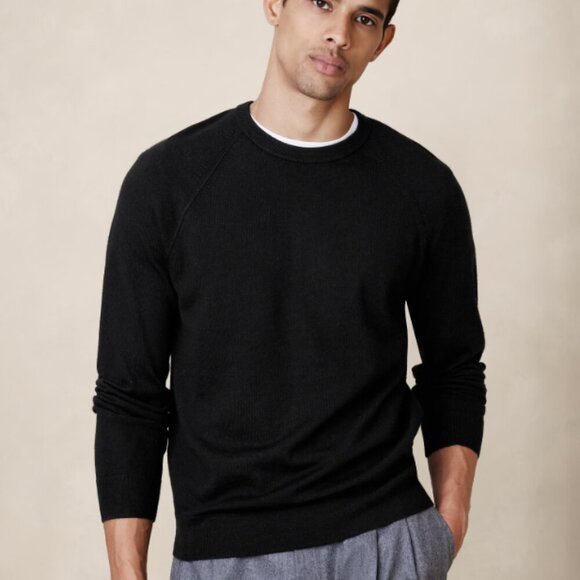 Banana Republic Other - Banana Republic Franco Italian Merino Wool Crew Neck Sweater Black Extra Large